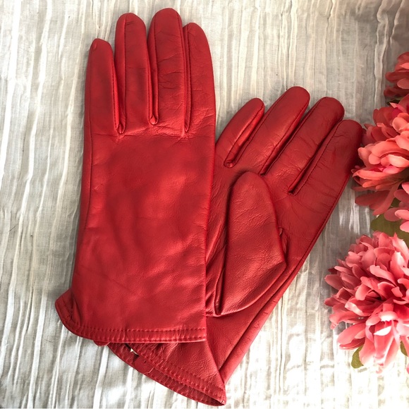 3M Thinsulate Accessories - MERONA THINSULATE womans red leather winter & driving gloves SZ L/XL